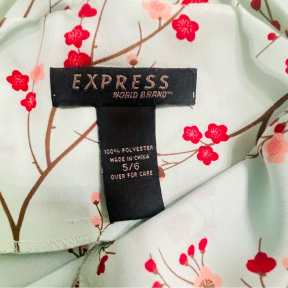 Express Vintage Y2k Women's Size 5/6 Cherry Blossom Dress Midi Sleeveless - Picture 8 of 11